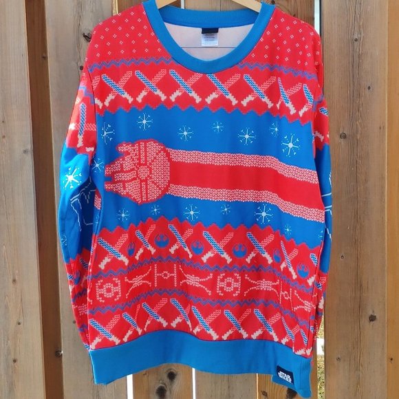 Lucas Film Ltd. Other - STAR WARS UGLY CHRISTMAS SWEATER Men's Size XL Millennium Falcon OFFICIAL